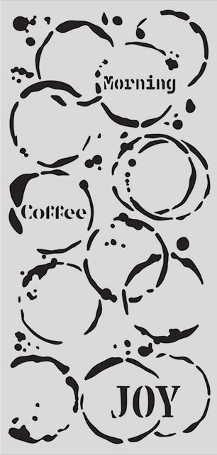 Furry Friends Coffee Prints 12cmx25cm Stencil