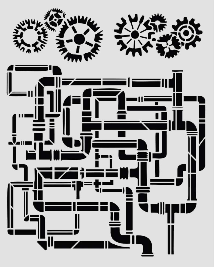 Gardens of Time Tubes 20cmx25cm Stencil