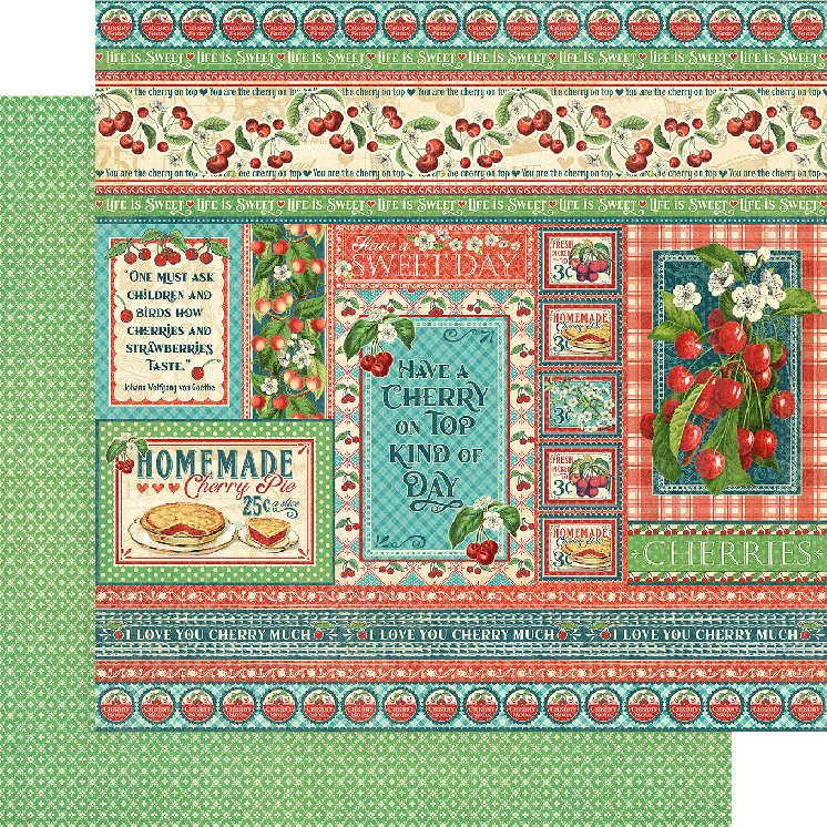 I Love You Cherry Much 12x12 Single Sheet
