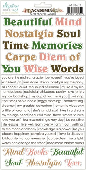 Academia Sticker Sheet - Words