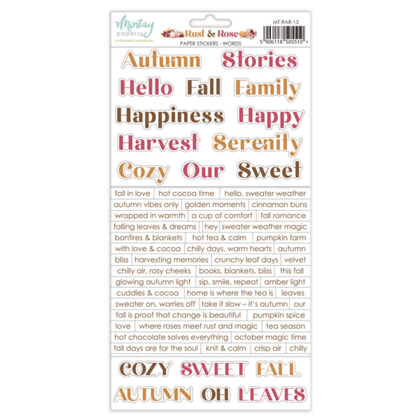 Rust & Rose Sticker Sheet - Words