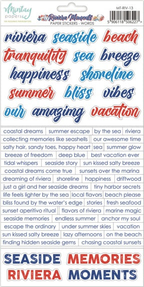Riviera Moments Sticker Sheet - Words