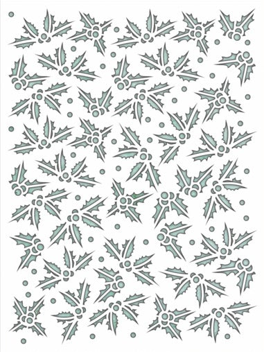 Holly Leaves 6"x8" Stencil