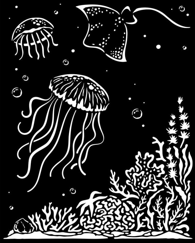 Jellyfish 20cmx25cm Stencil