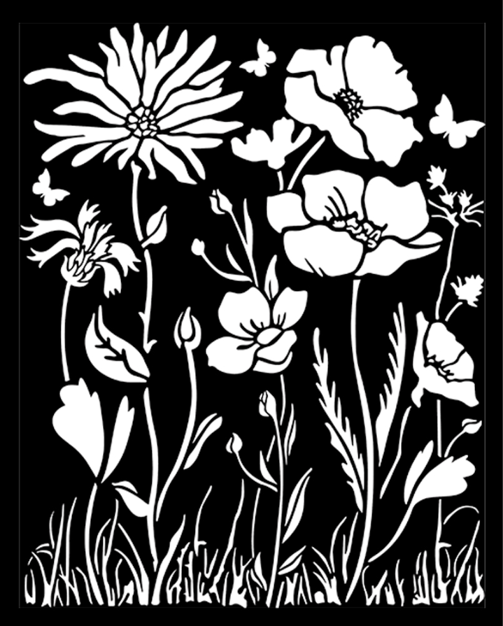 Atelier Poppy & Flower 20cmx25cm Stencil