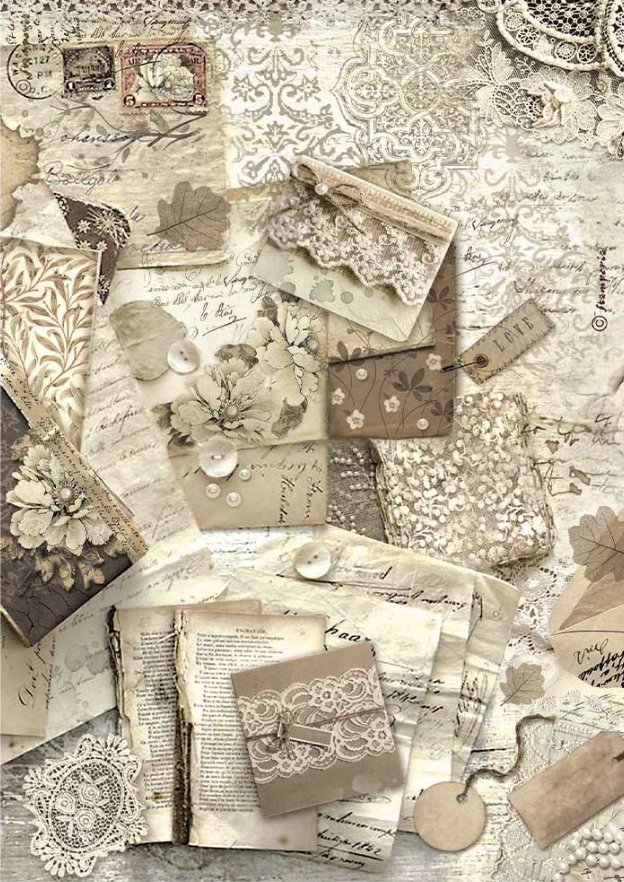 Letters & Lace A4 Rice Paper