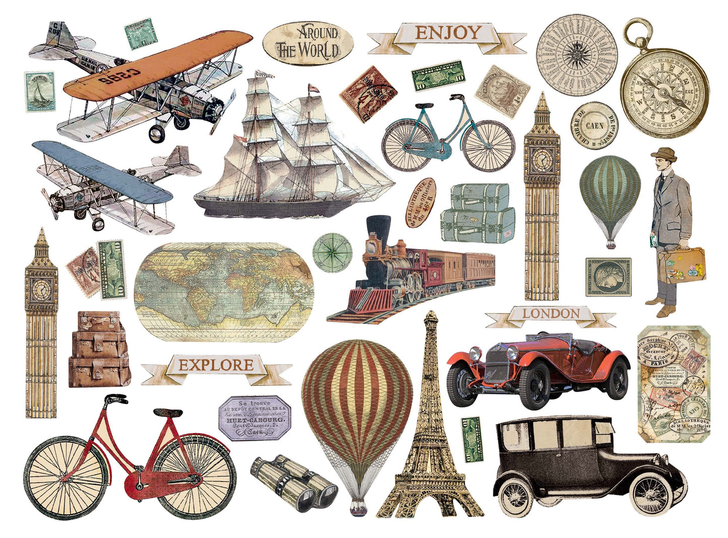 Around the World Cardboard Die-Cuts