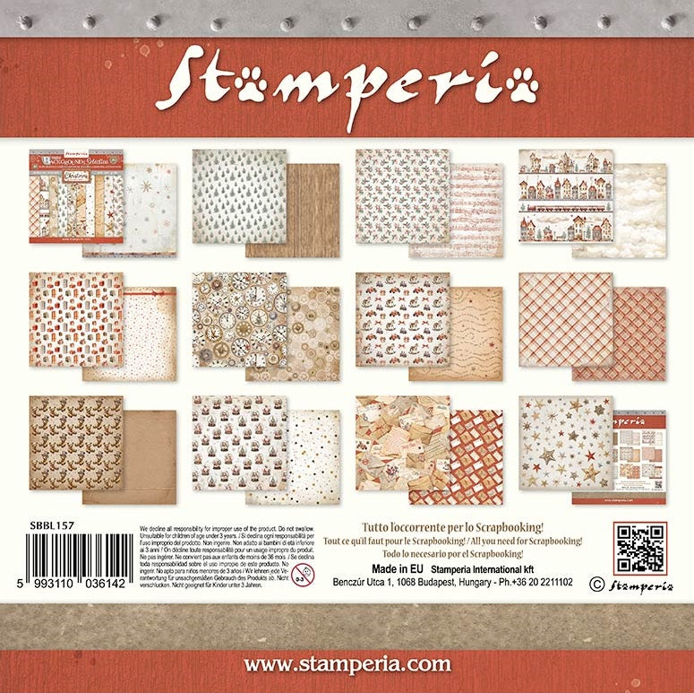 Gear Up for Christmas Backgrounds 8"x8" Scrapbooking Pad
