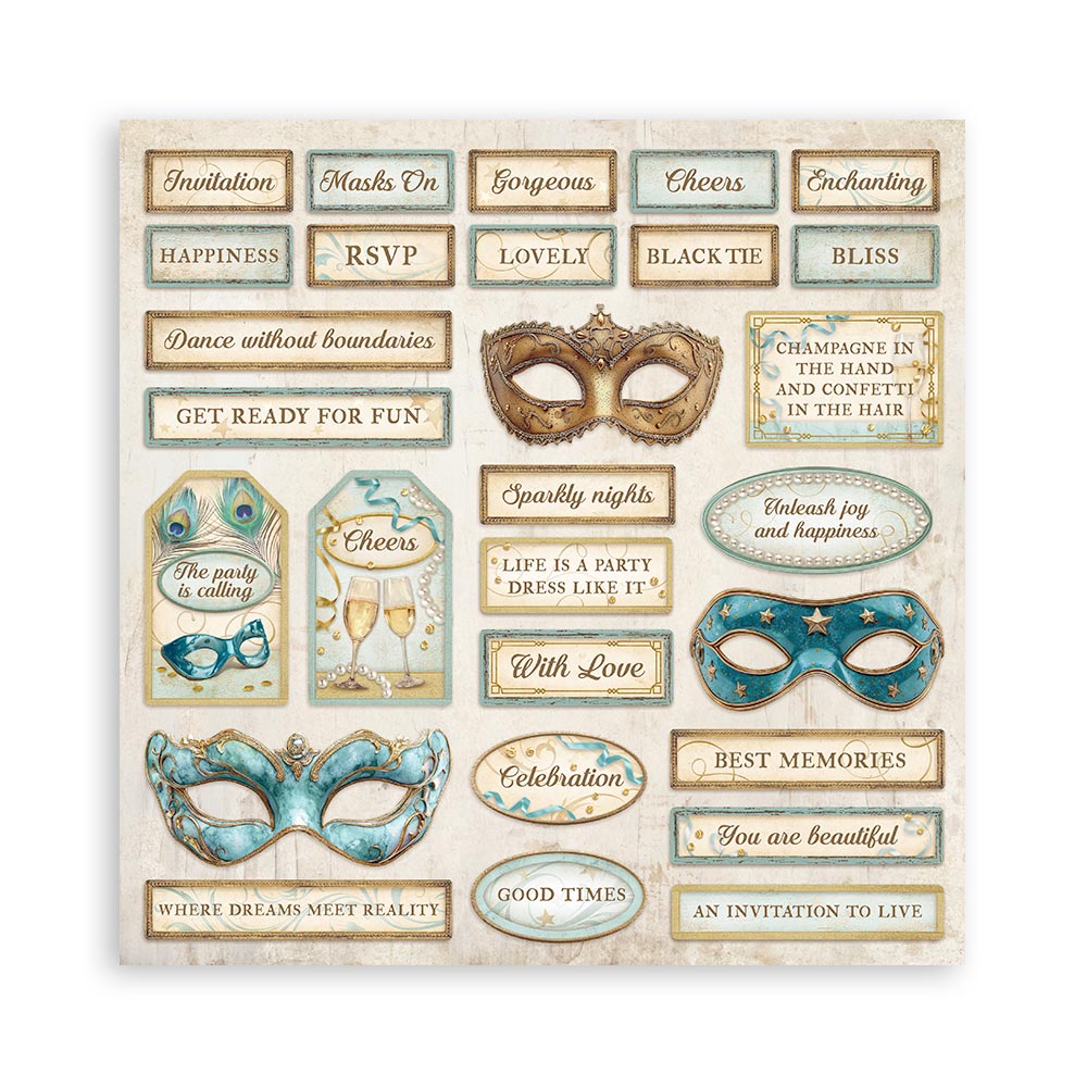 Masquerade 8"x8" Single Faced Maxi Scrapbooking Pad