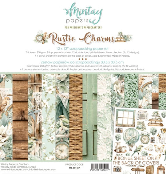 Rustic Charms 12”x12” Paper Set – Cardstock TT