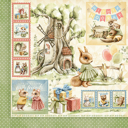Hip Hip Hooray 12x12 Single Sheet