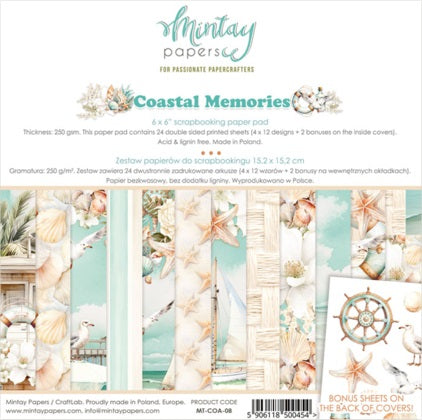 Coastal Memories 6”x6” Scrapbooking Pad