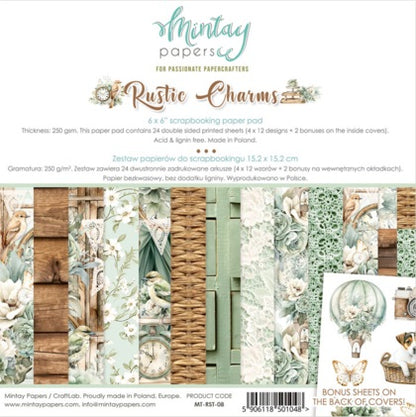 Rustic Charms 6”x6” Scrapbooking Pad