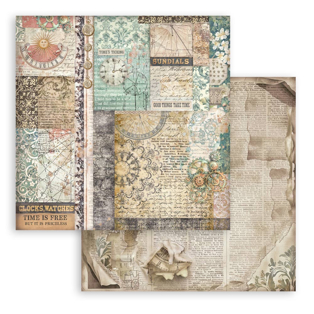 Gardens of Time 8"x8" Backgrounds Scrapbooking Pad