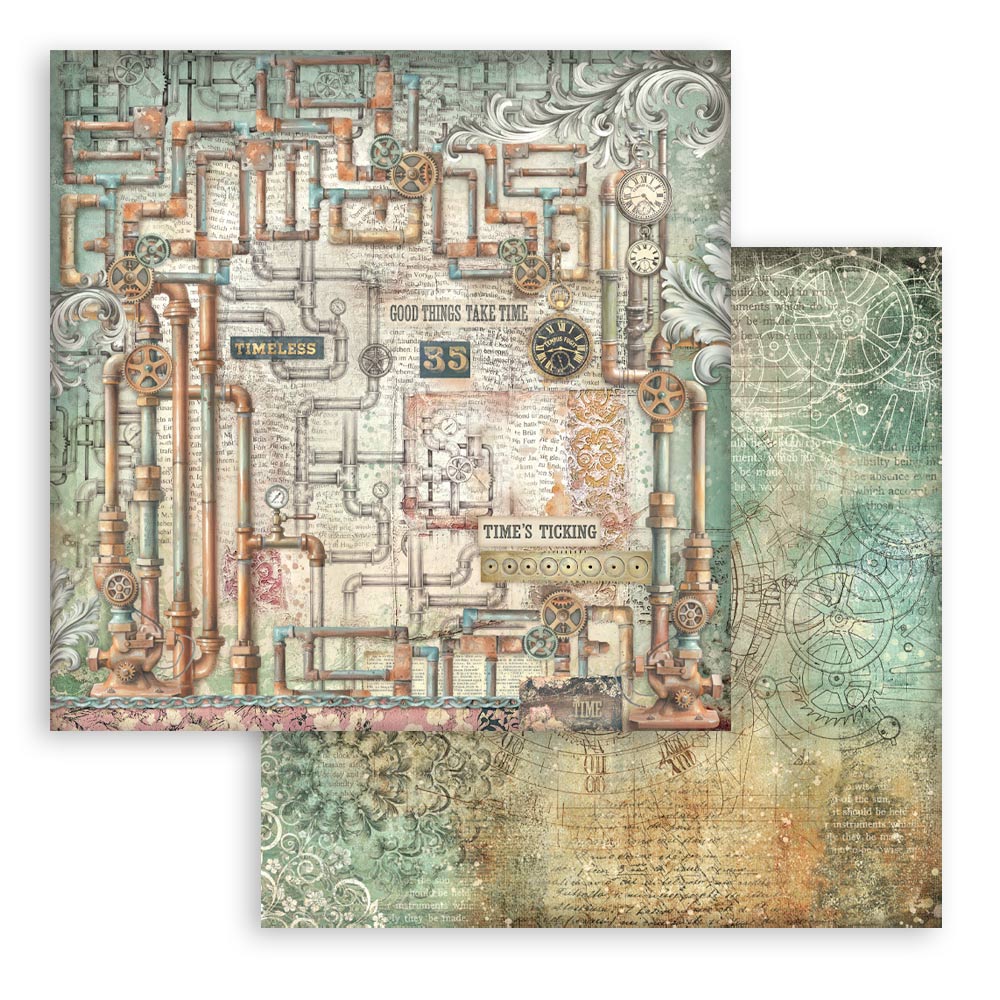 Gardens of Time 8"x8" Backgrounds Scrapbooking Pad