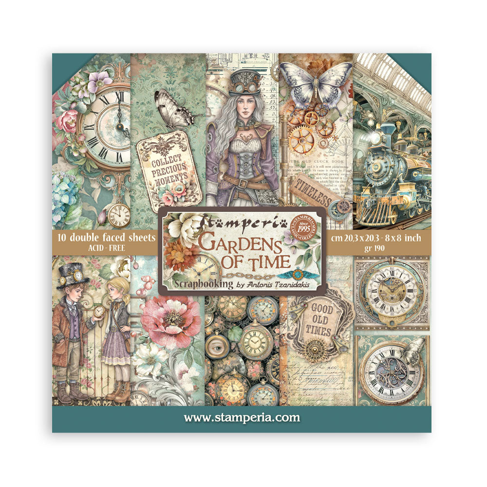 Gardens of Time 8"x8" Scrapbooking Pad