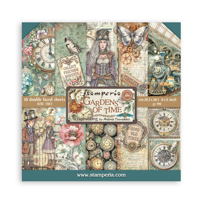 Gardens of Time 8"x8" Scrapbooking Pad