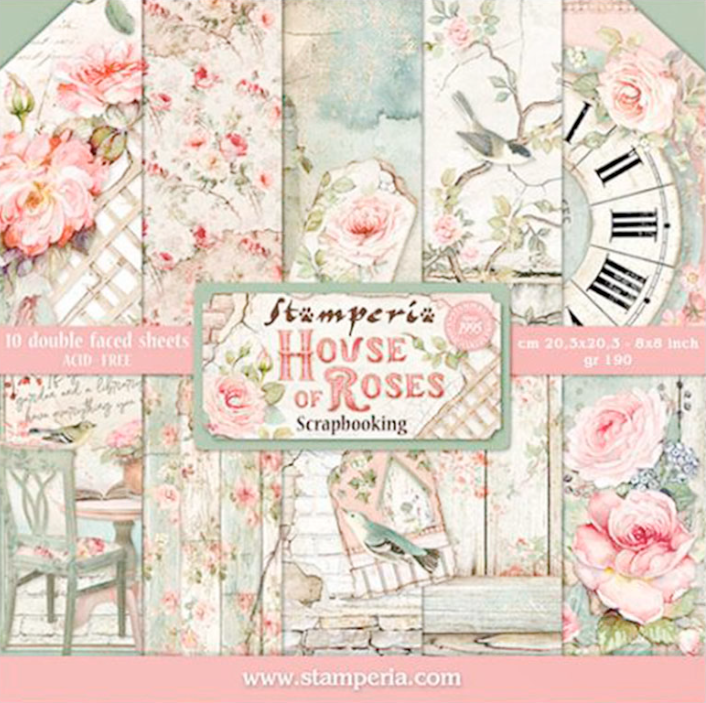 House of Roses 8"x8" Scrapbooking Pad