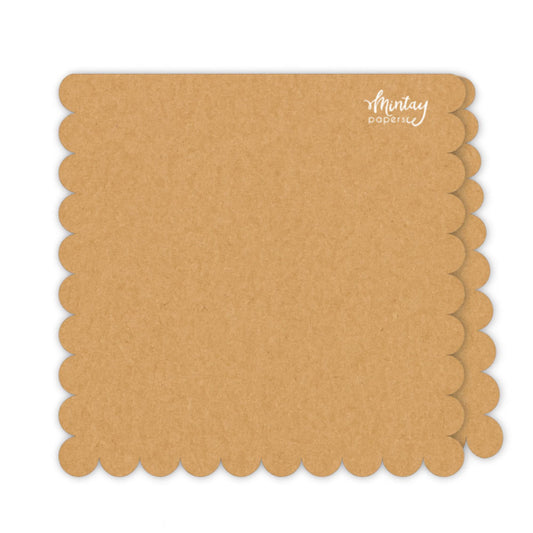 Scalloped Card Base - Kraft (5 pcs)
