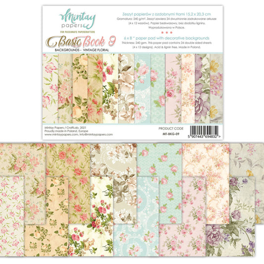 Vintage Floral Backgrounds 6"x8" Pad