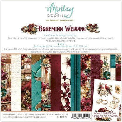 Bohemian Wedding 6”x6” Scrapbooking Pad