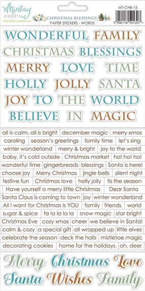 Christmas Blessings Words Sticker Sheet