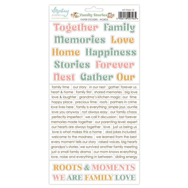 Family Stories Sticker Sheet - Words