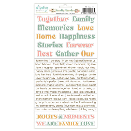 Family Stories Sticker Sheet - Words