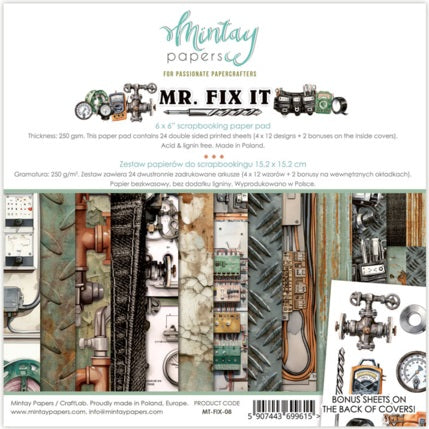 Mr. Fix It 6”x6” Scrapbooking Pad