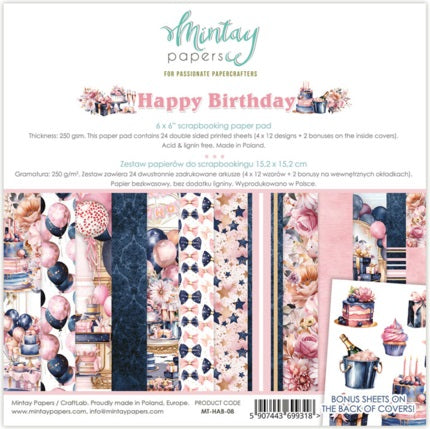 Happy Birthday 6”x6” Scrapbooking Pad