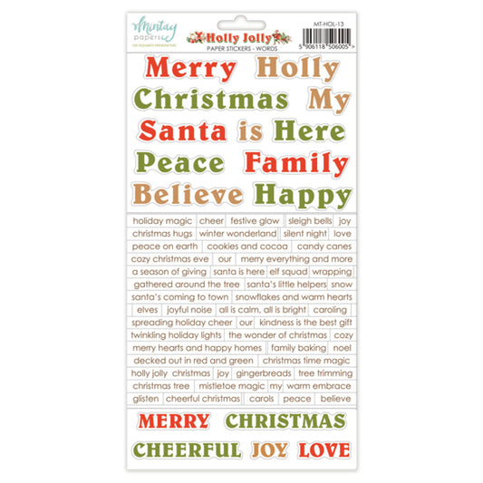 Holly Jolly Sticker Sheet - Words