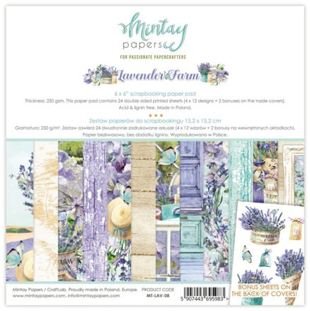 Lavender Farm 6”x6” Scrapbooking Pad