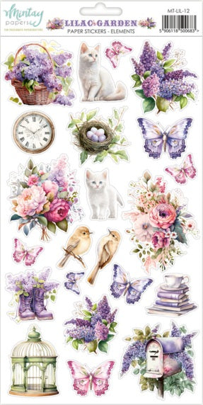 Sticker Note Lilac Lilac Garden Elements Sticker Sheet – Cardstock TT
