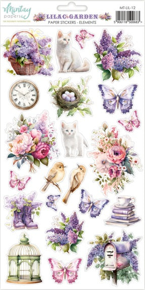 Lilac Garden Elements Sticker Sheet