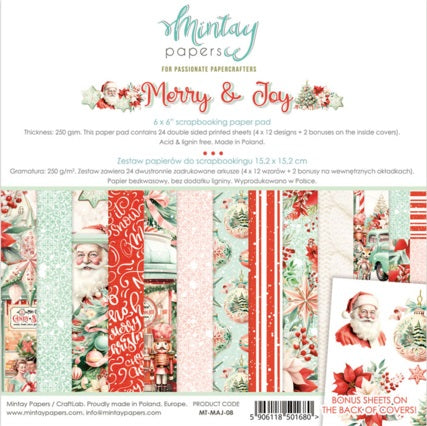 Merry and Joy 6”x6” Scrapbooking Pad