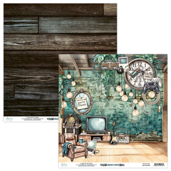 Man Cave 12”x12” Paper Set