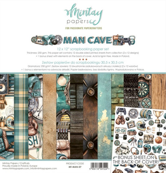 Man Cave 12”x12” Paper Set