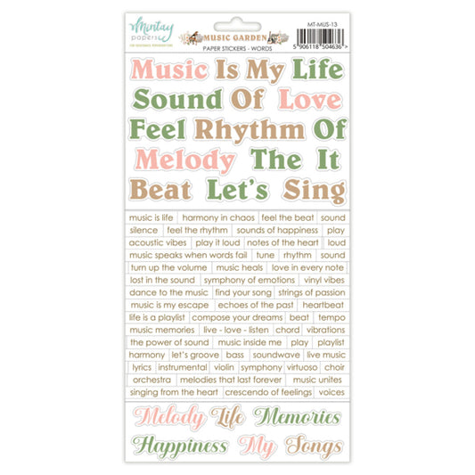 Music Garden Sticker Sheet - Words