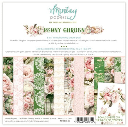 Peony Garden 6”x6” Scrapbooking Pad