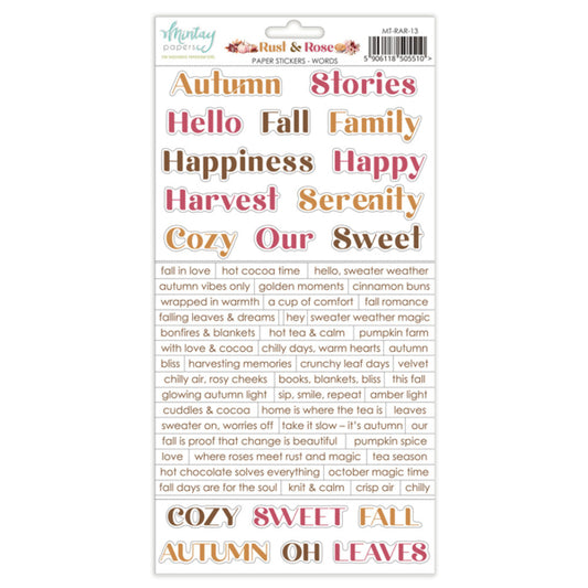 Rust & Rose Sticker Sheet - Words