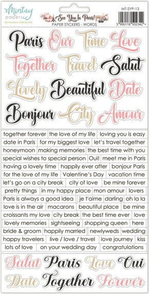 See You In Paris Sticker Sheet - Words