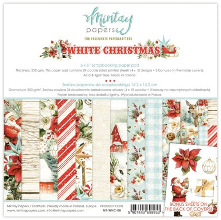 White Christmas 6”x6” Scrapbooking Pad