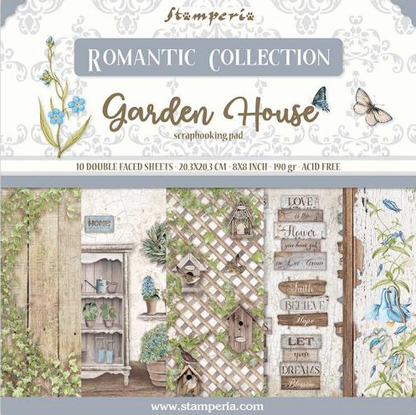 Romantic Garden House 8"x8" Scrapbooking Pad