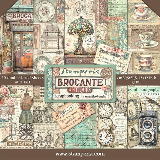 Brocante Antiques 12"x12" Scrapbooking Pad