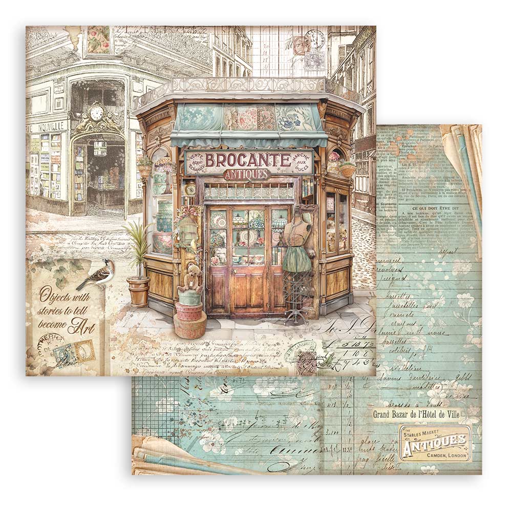 Brocante Antiques 12"x12" Scrapbooking Pad