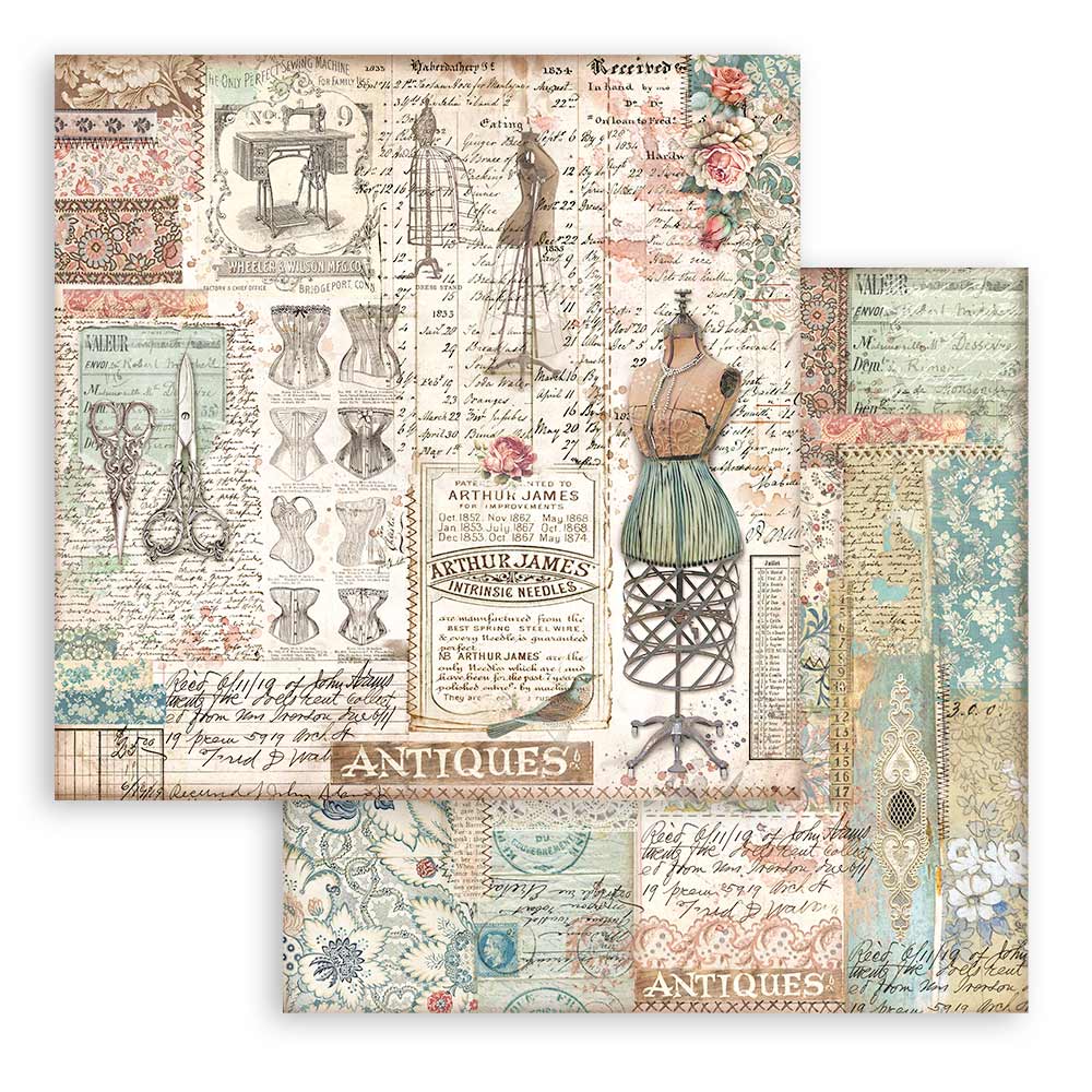 Brocante Antiques 8"x8" Scrapbooking Pad