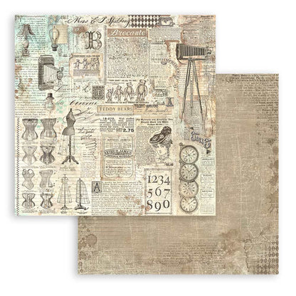 Brocante Antiques Backgrounds 12"x12" Scrapbooking Pad