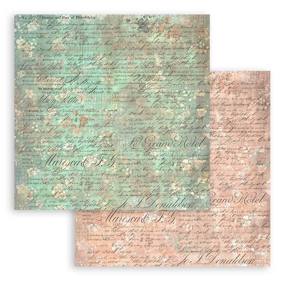 Brocante Antiques Backgrounds 12"x12" Scrapbooking Pad