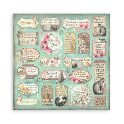 Orchids & Cats 8"x8" Scrapbooking Pad