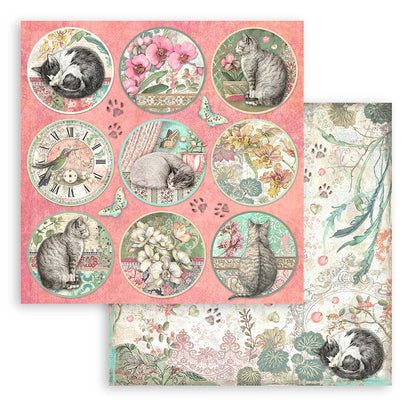 Orchids & Cats 12"x12" Scrapbooking Pad